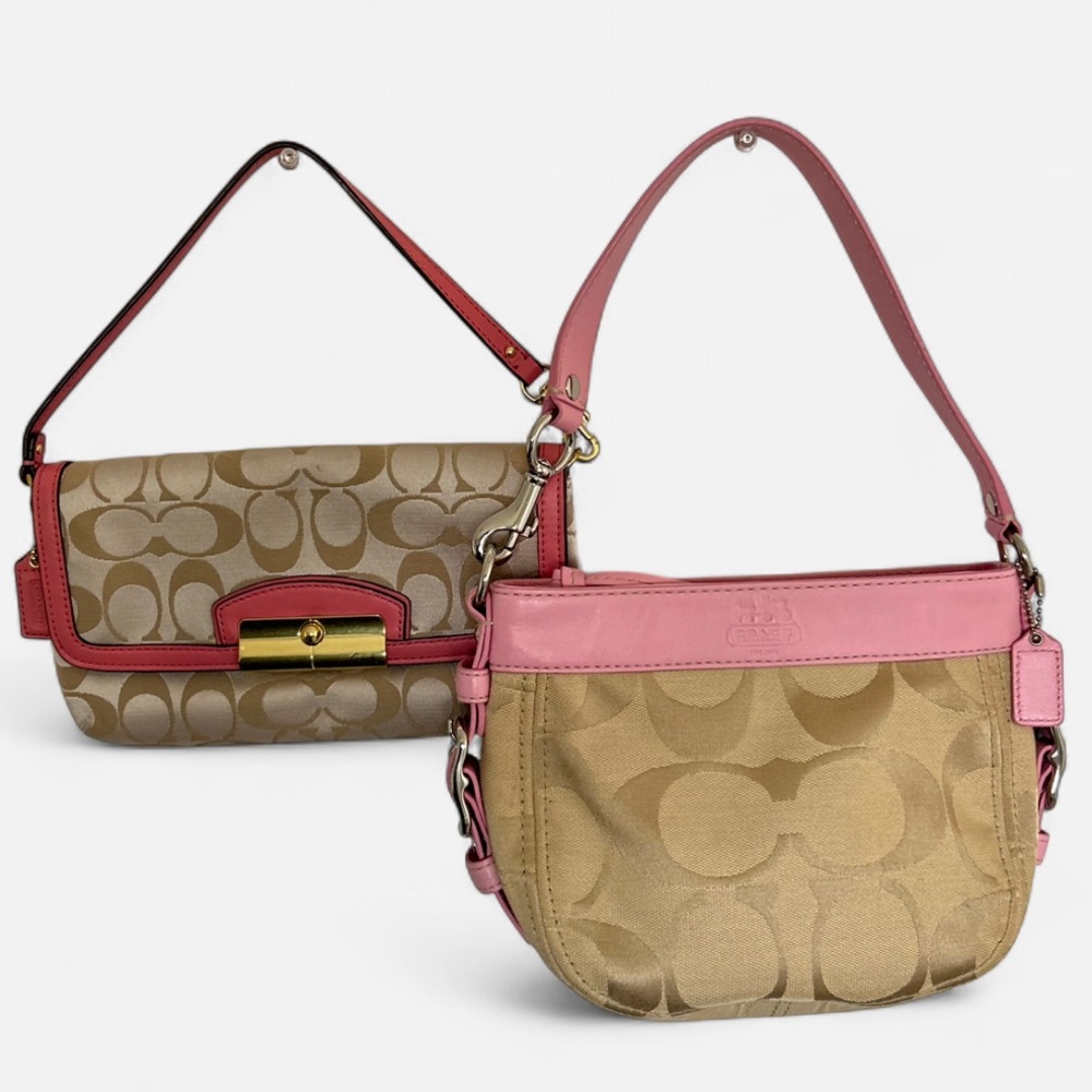 🎀Coach Pink Small Bag with Wallet Wristlet Bundle Only (non negociable💕)